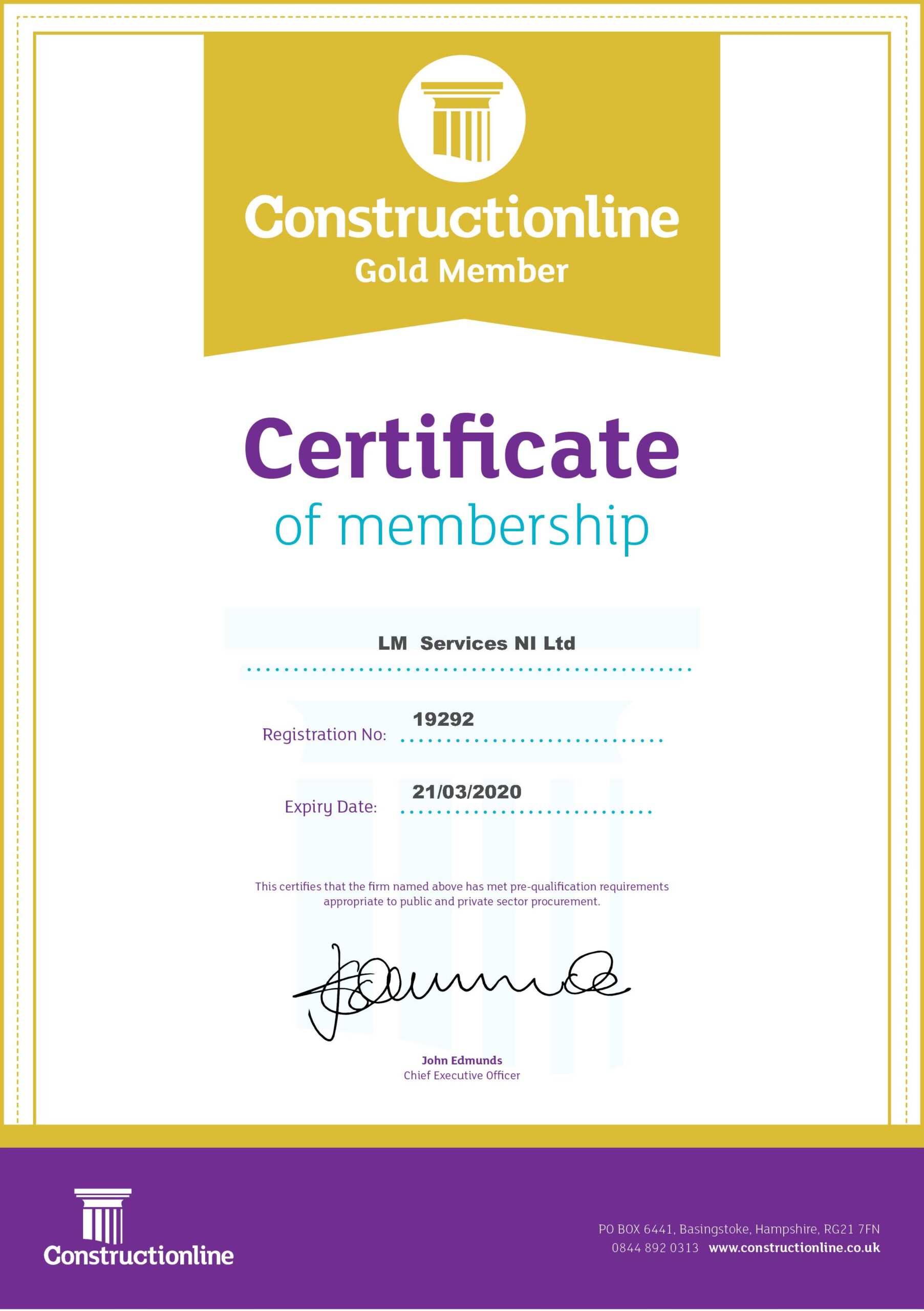Constructionline Gold Member